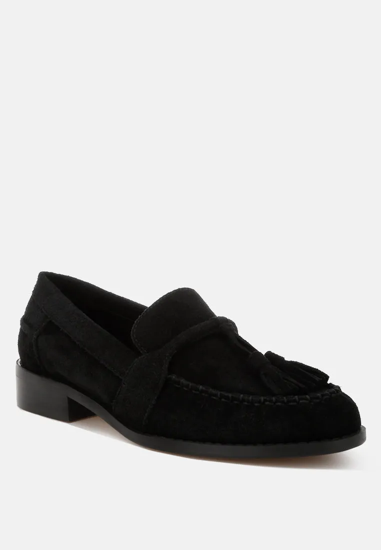Tassels Detail Suede Loafers By RAG