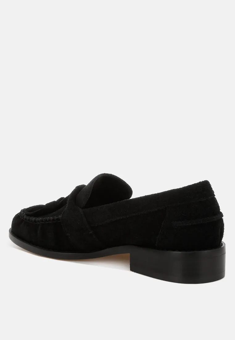 Tassels Detail Suede Loafers By RAG