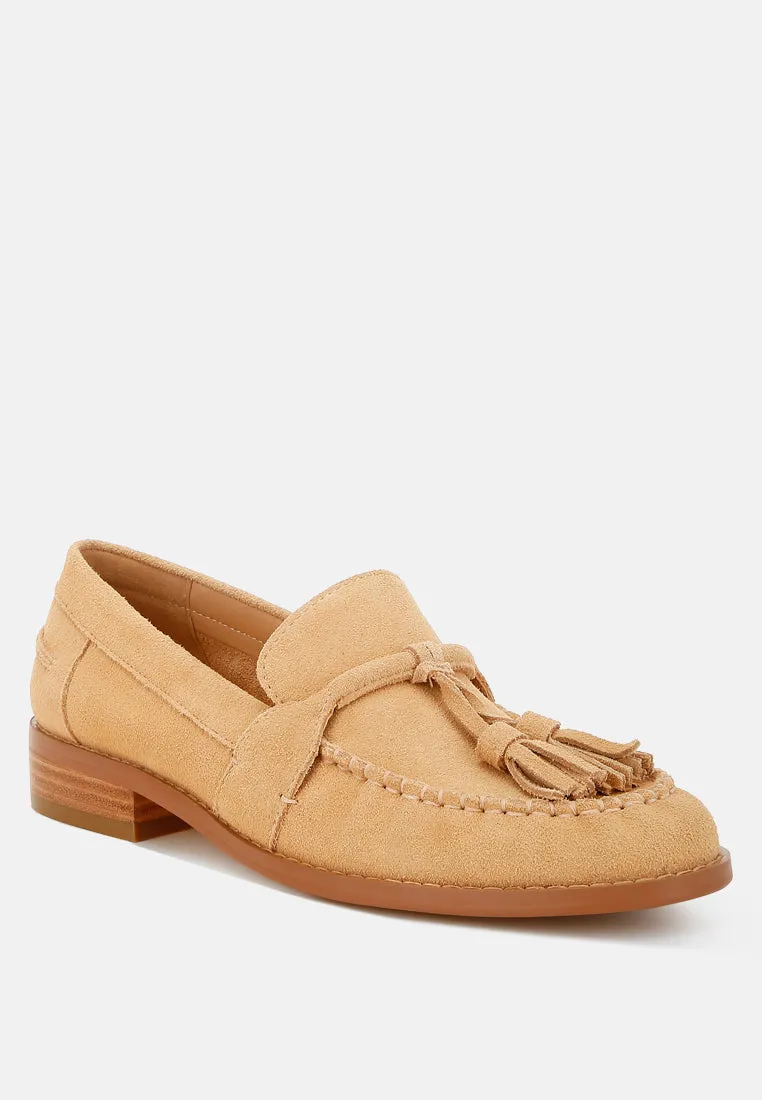 Tassels Detail Suede Loafers By RAG