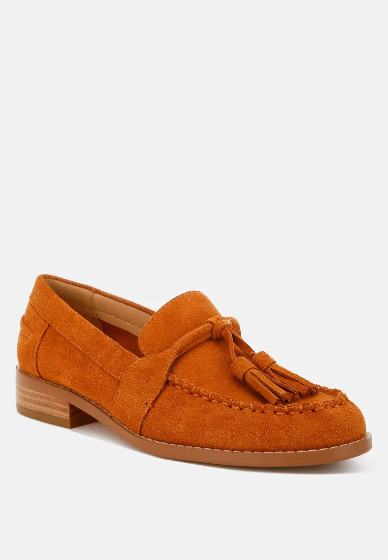Tassels Detail Suede Loafers By RAG