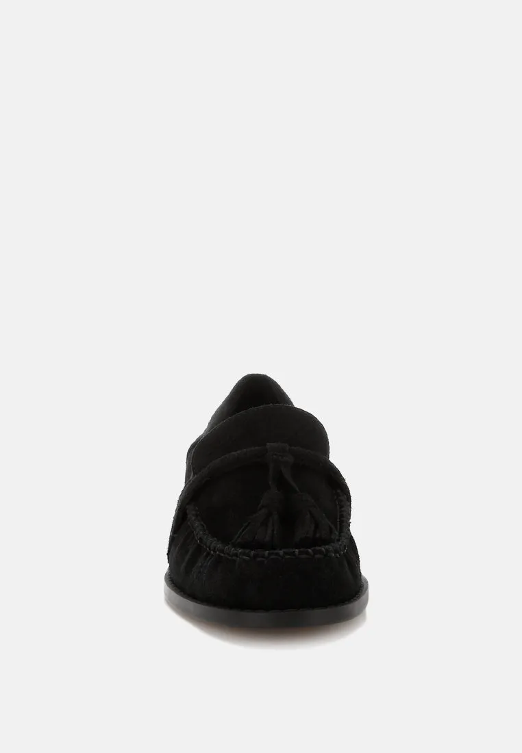 Tassels Detail Suede Loafers By RAG