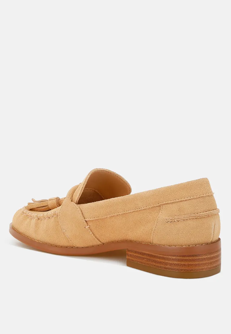 Tassels Detail Suede Loafers By RAG