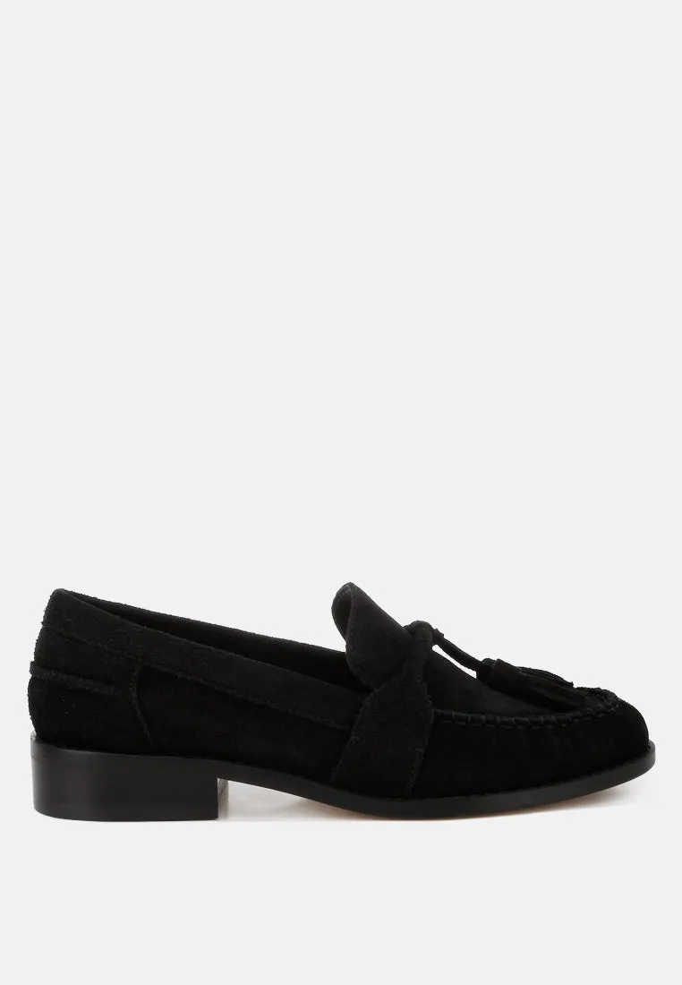 Tassels Detail Suede Loafers By RAG