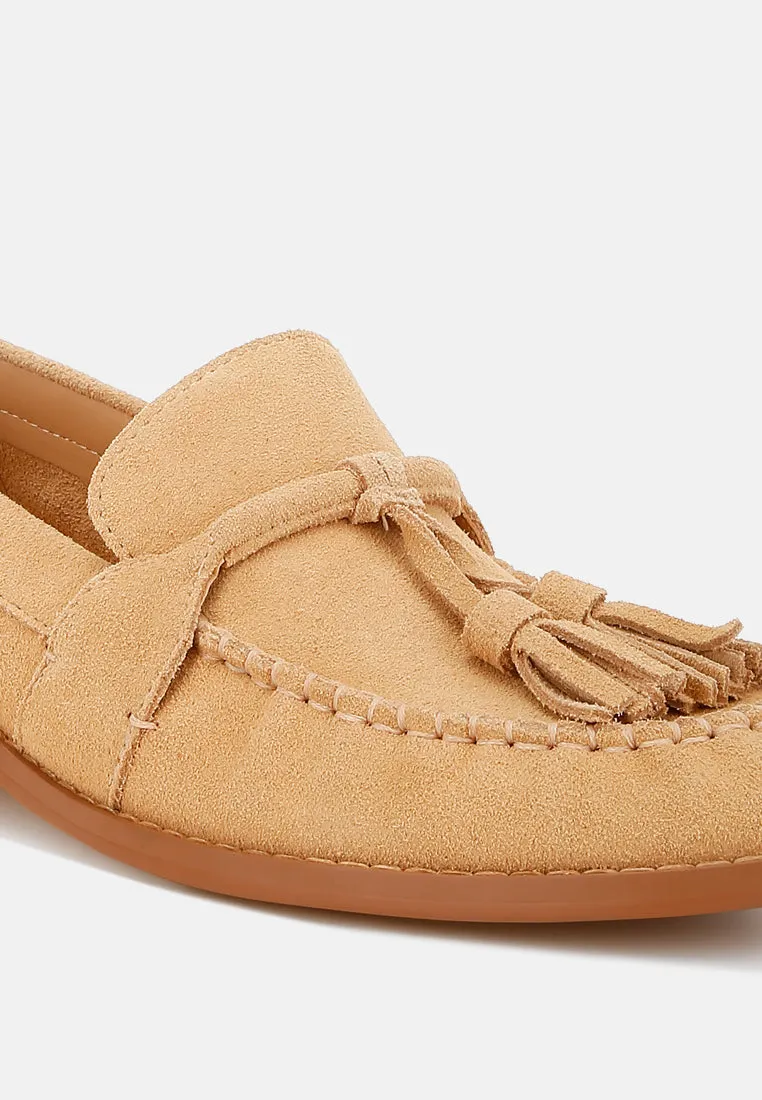 Tassels Detail Suede Loafers By RAG