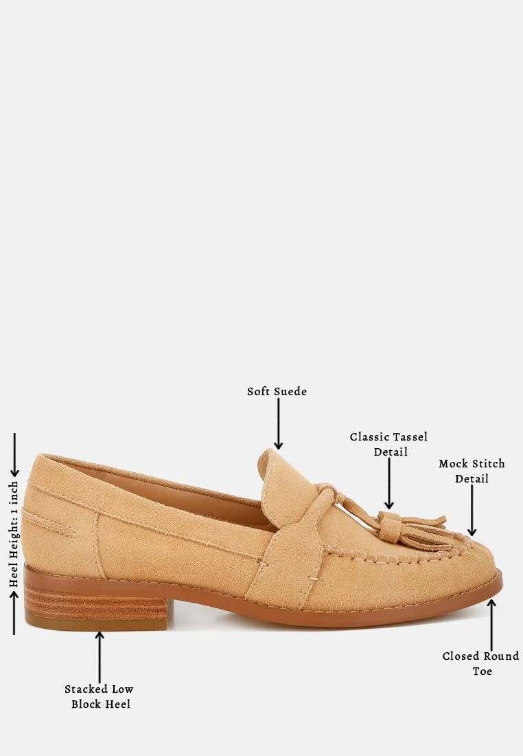 Tassels Detail Suede Loafers By RAG