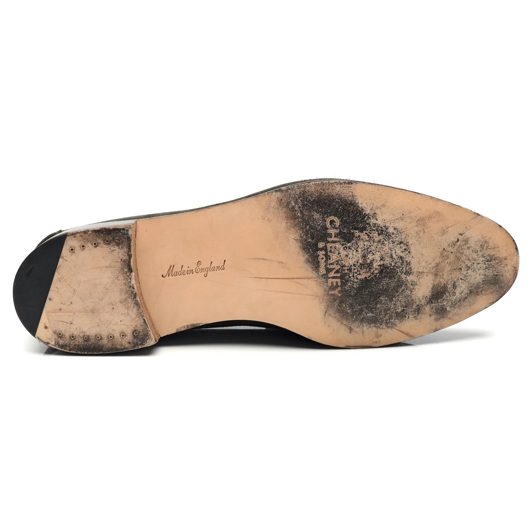 'Toby' Green Suede Unlined Loafers UK 10 F