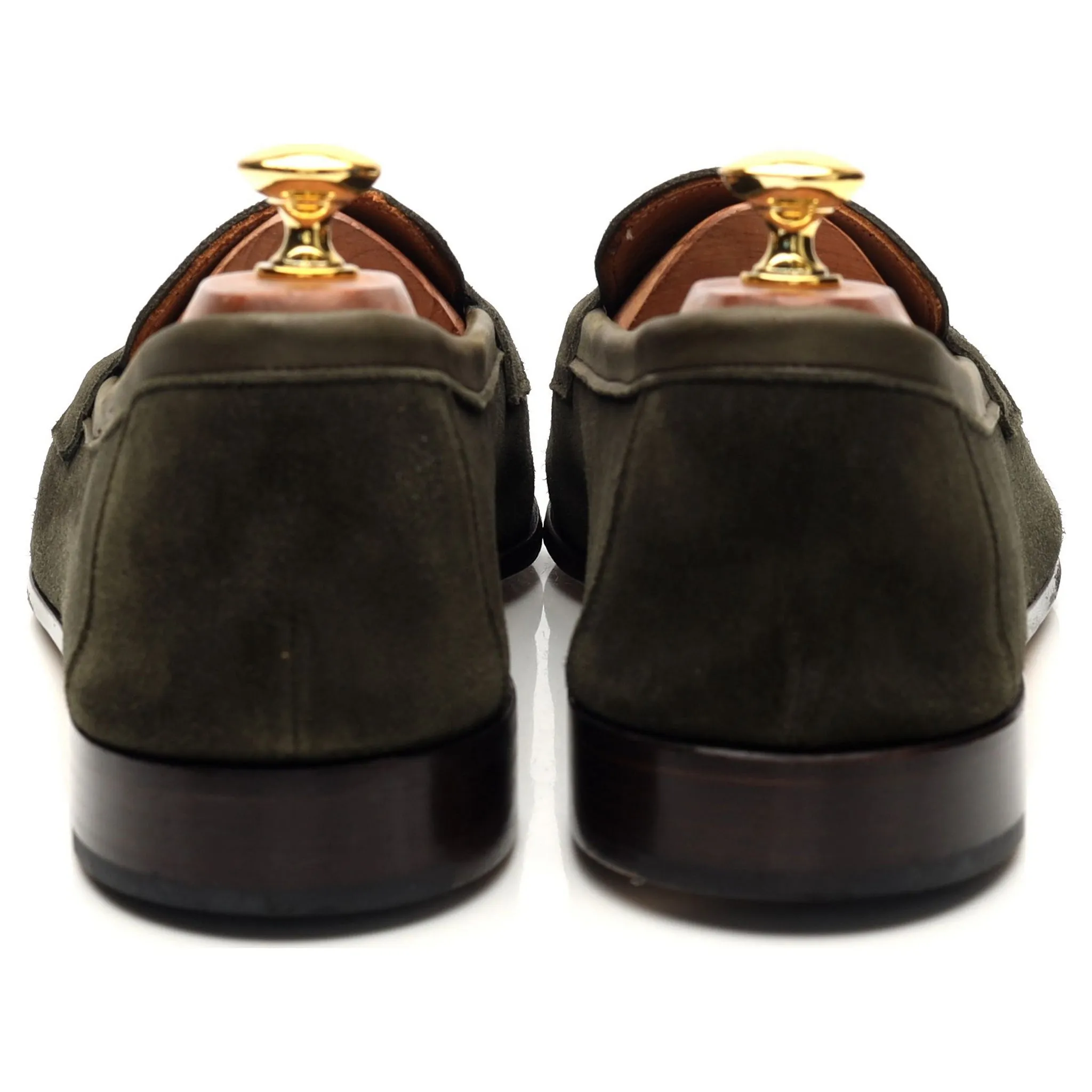 'Toby' Green Suede Unlined Loafers UK 10 F