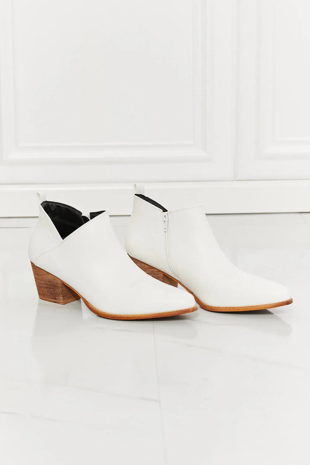 Trust Yourself Embroidered Crossover Bootie - White