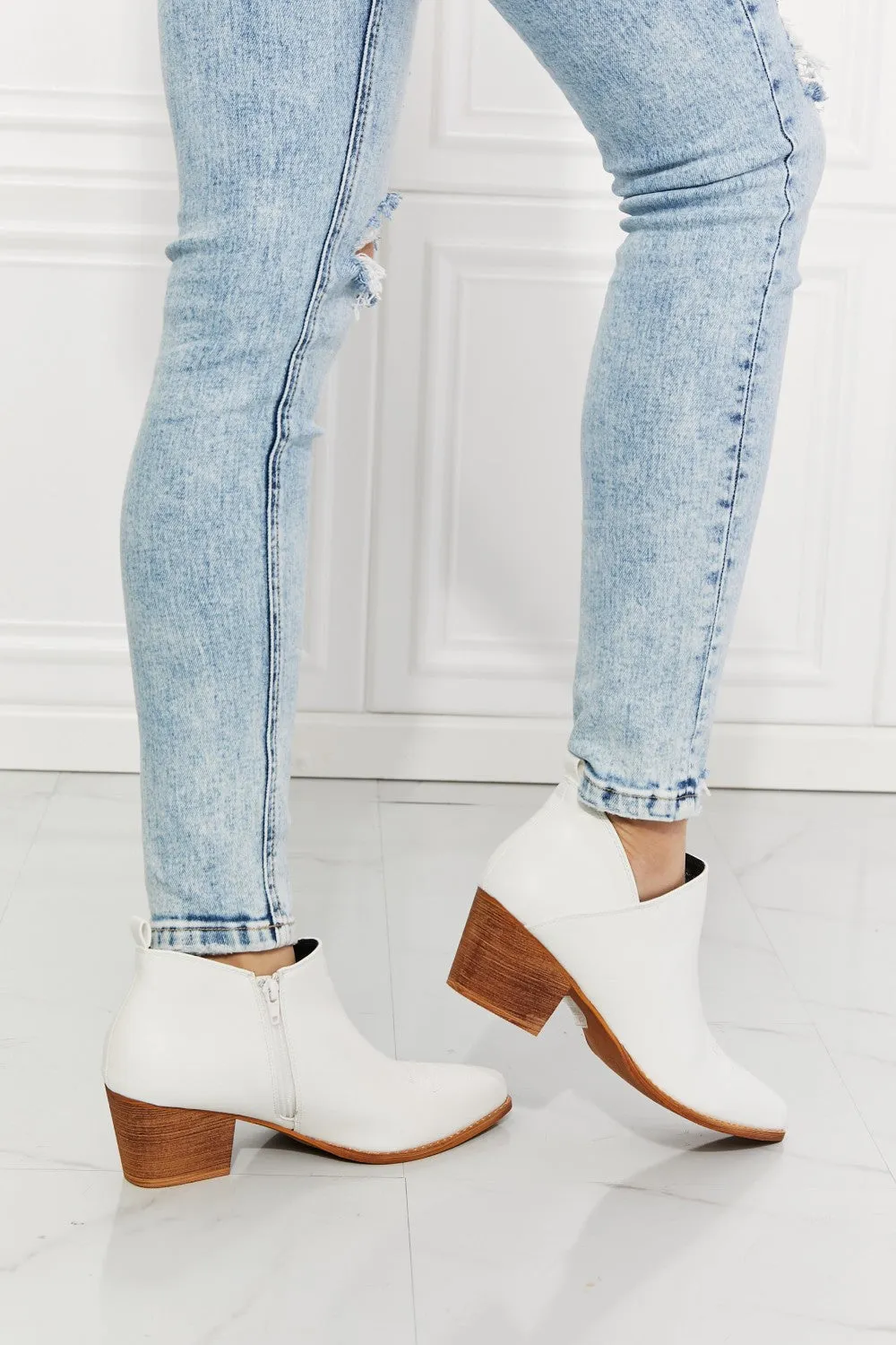 Trust Yourself Embroidered Crossover Bootie - White