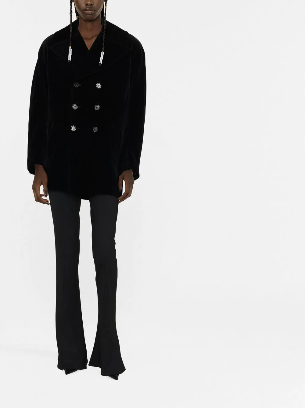 Velvet peacoat