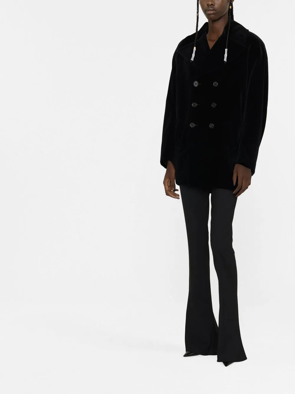 Velvet peacoat