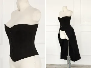 Victorian overbust black corset