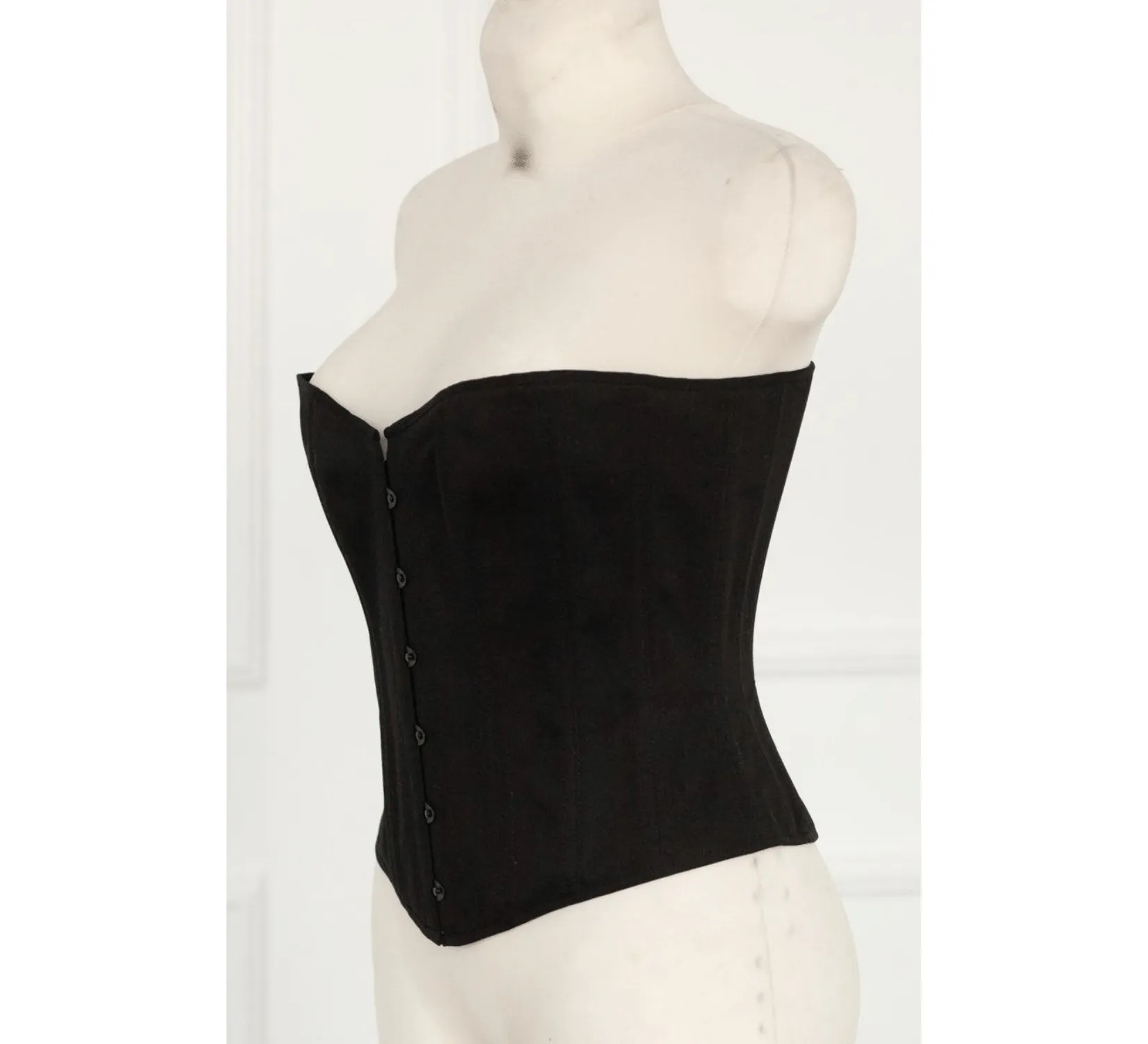 Victorian overbust black corset