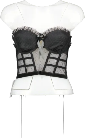 Victoria's Secret Black Dream Angels Corset Bra Top BNWT UK 32C