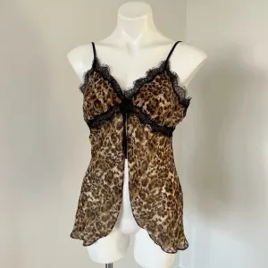 Victoria’s Secret Silk Leopard Print Lingerie L