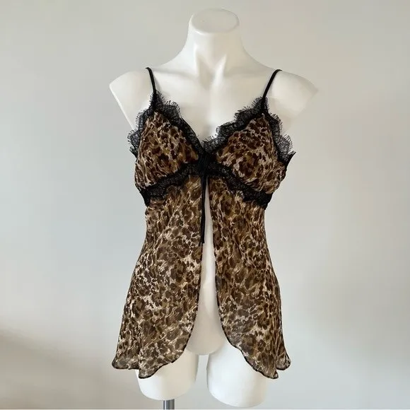 Victoria’s Secret Silk Leopard Print Lingerie L