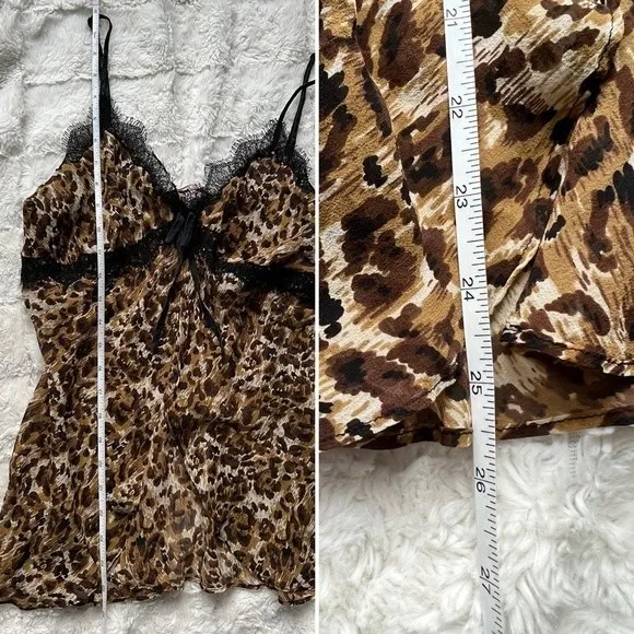 Victoria’s Secret Silk Leopard Print Lingerie L