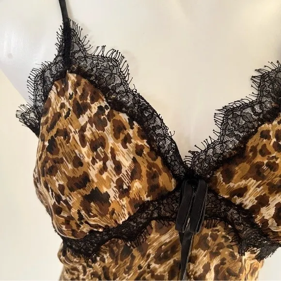 Victoria’s Secret Silk Leopard Print Lingerie L