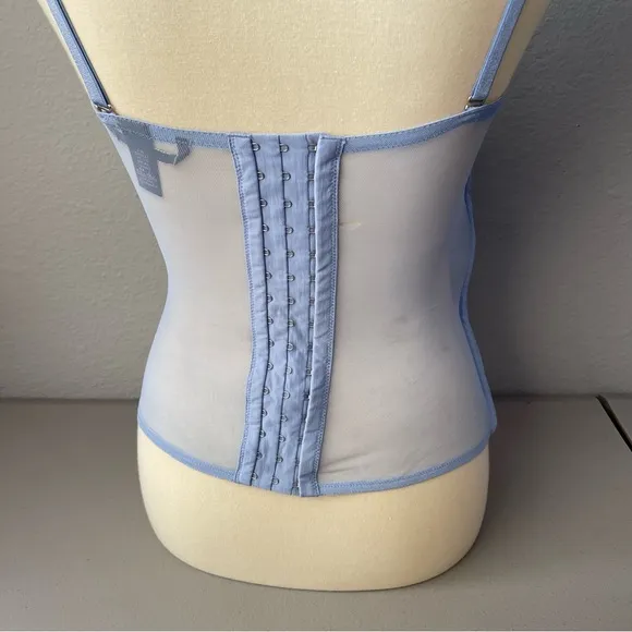 Victoria's Secret VS Periwinkle Light Blue Lingerie Bustier Corset Bra Top 36D
