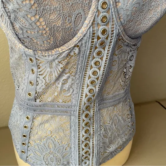 Victoria's Secret VS Periwinkle Light Blue Lingerie Bustier Corset Bra Top 36D