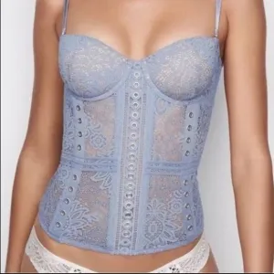 Victoria's Secret VS Periwinkle Light Blue Lingerie Bustier Corset Bra Top 36D