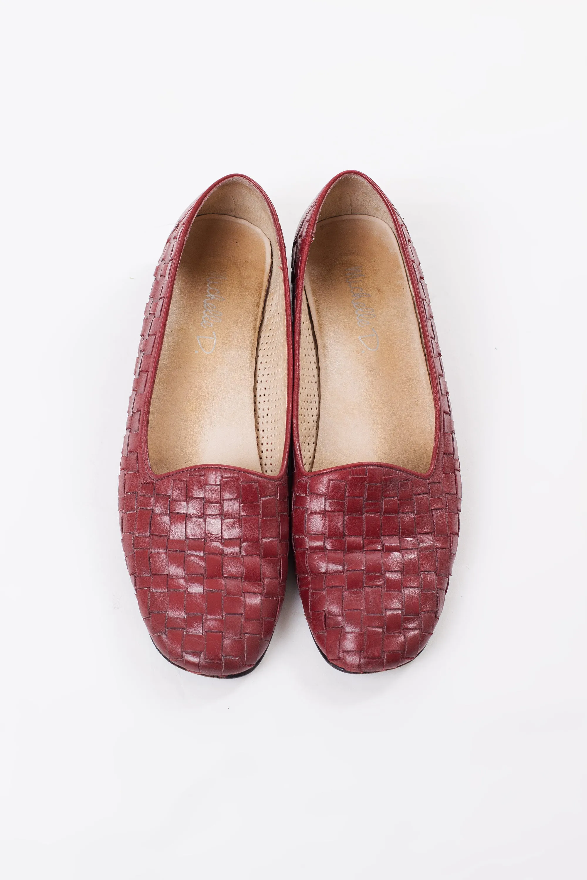 Vintage 80's Red Woven Loafers | 8M