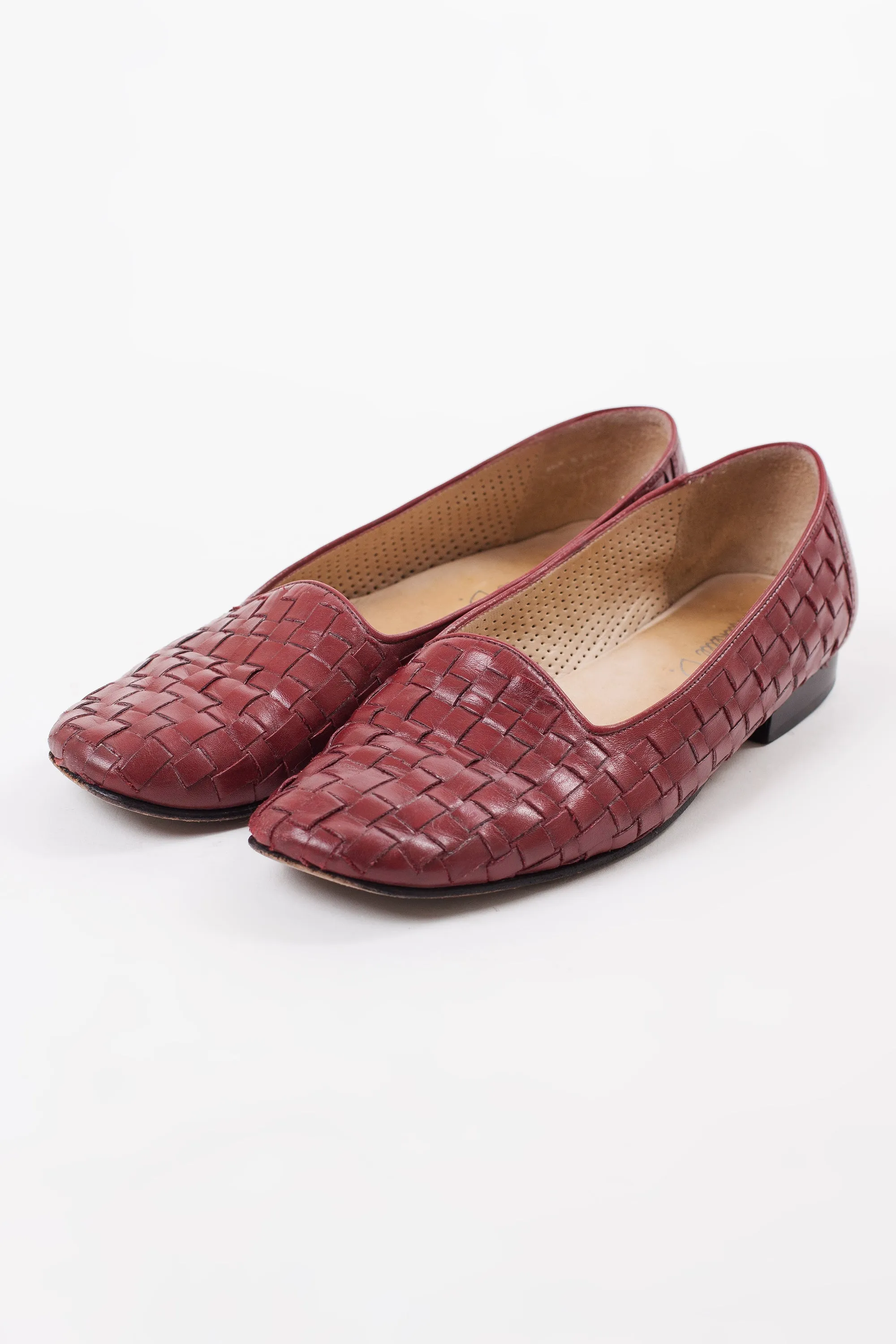 Vintage 80's Red Woven Loafers | 8M