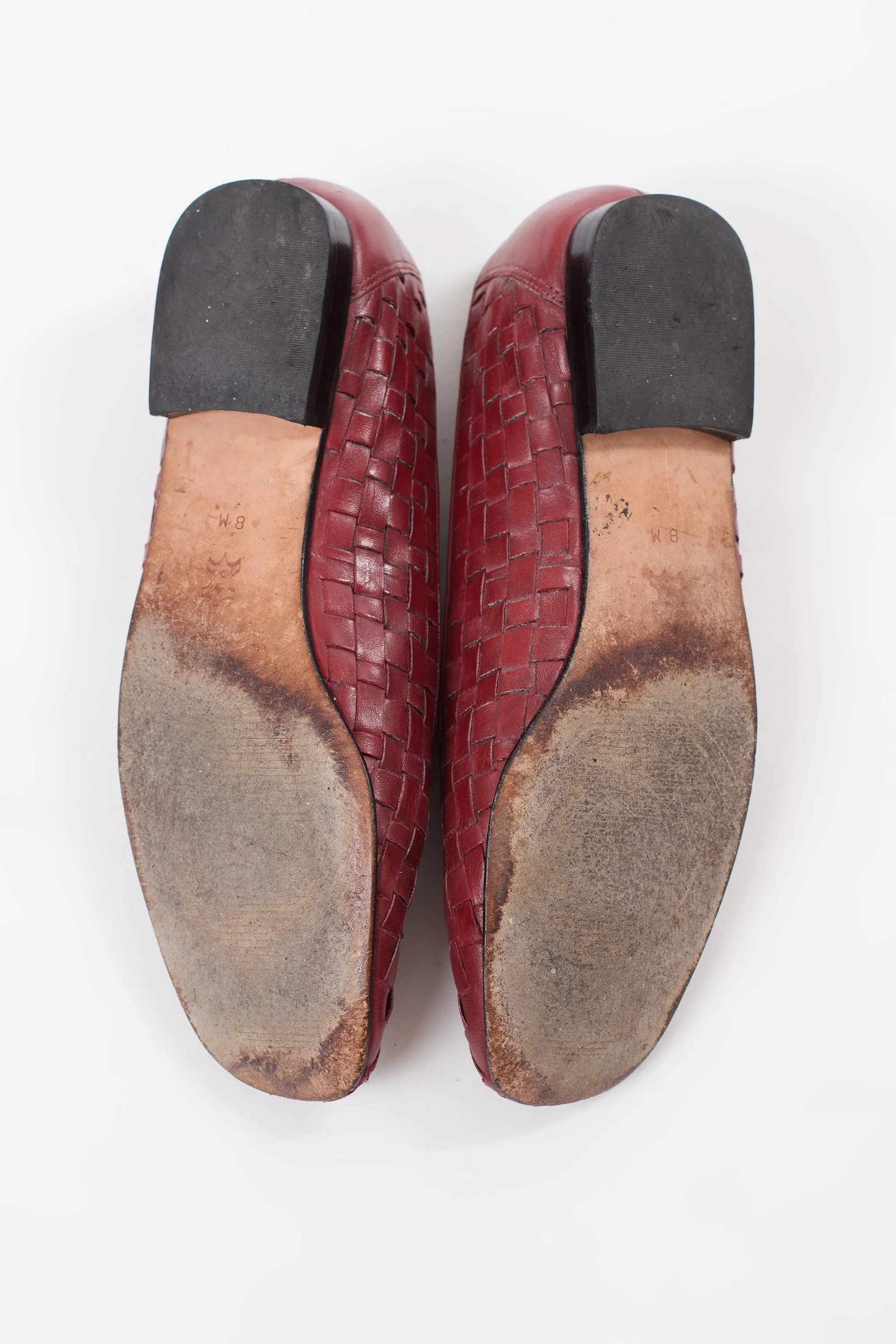Vintage 80's Red Woven Loafers | 8M