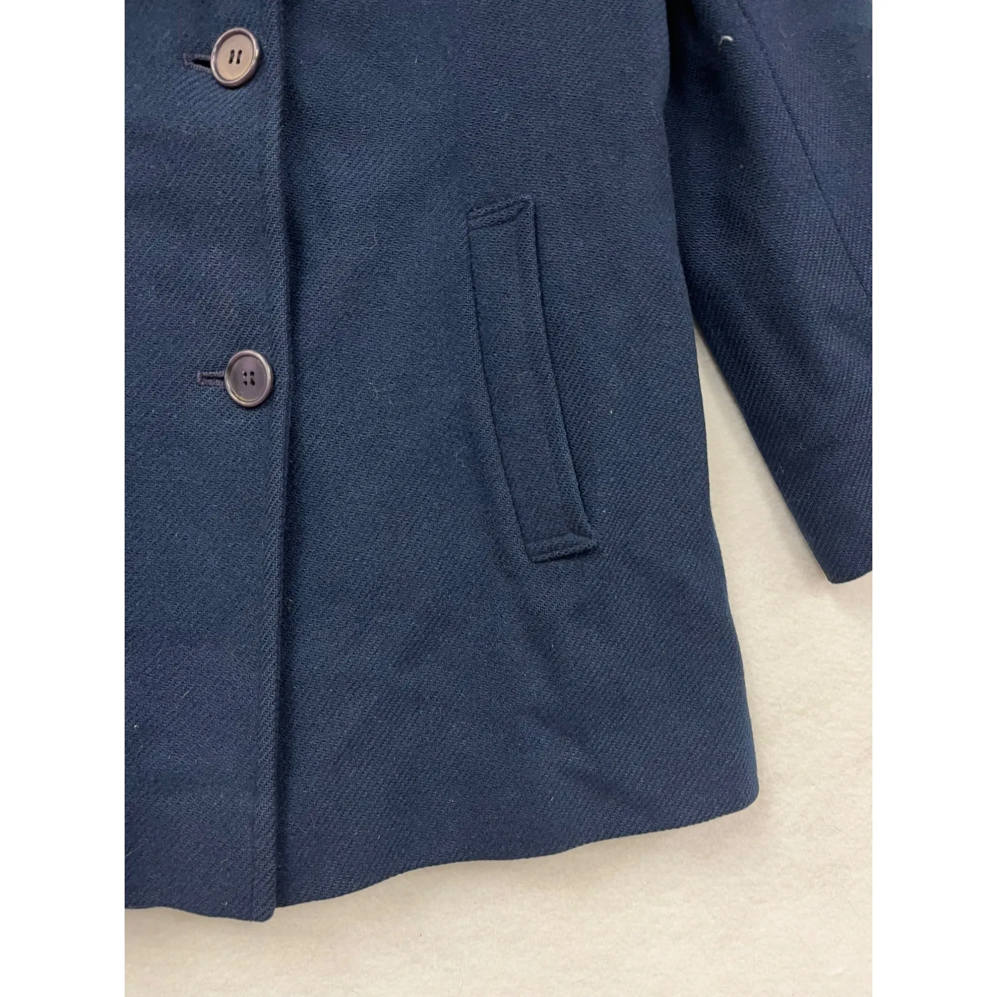 Vintage Pendleton Womens Navy Wool Peacoat Size 10 Double Breasted #6183
