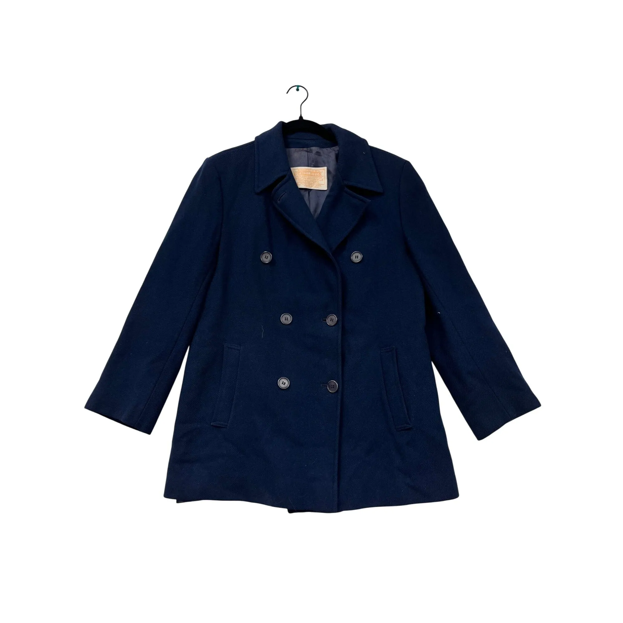 Vintage Pendleton Womens Navy Wool Peacoat Size 10 Double Breasted #6183