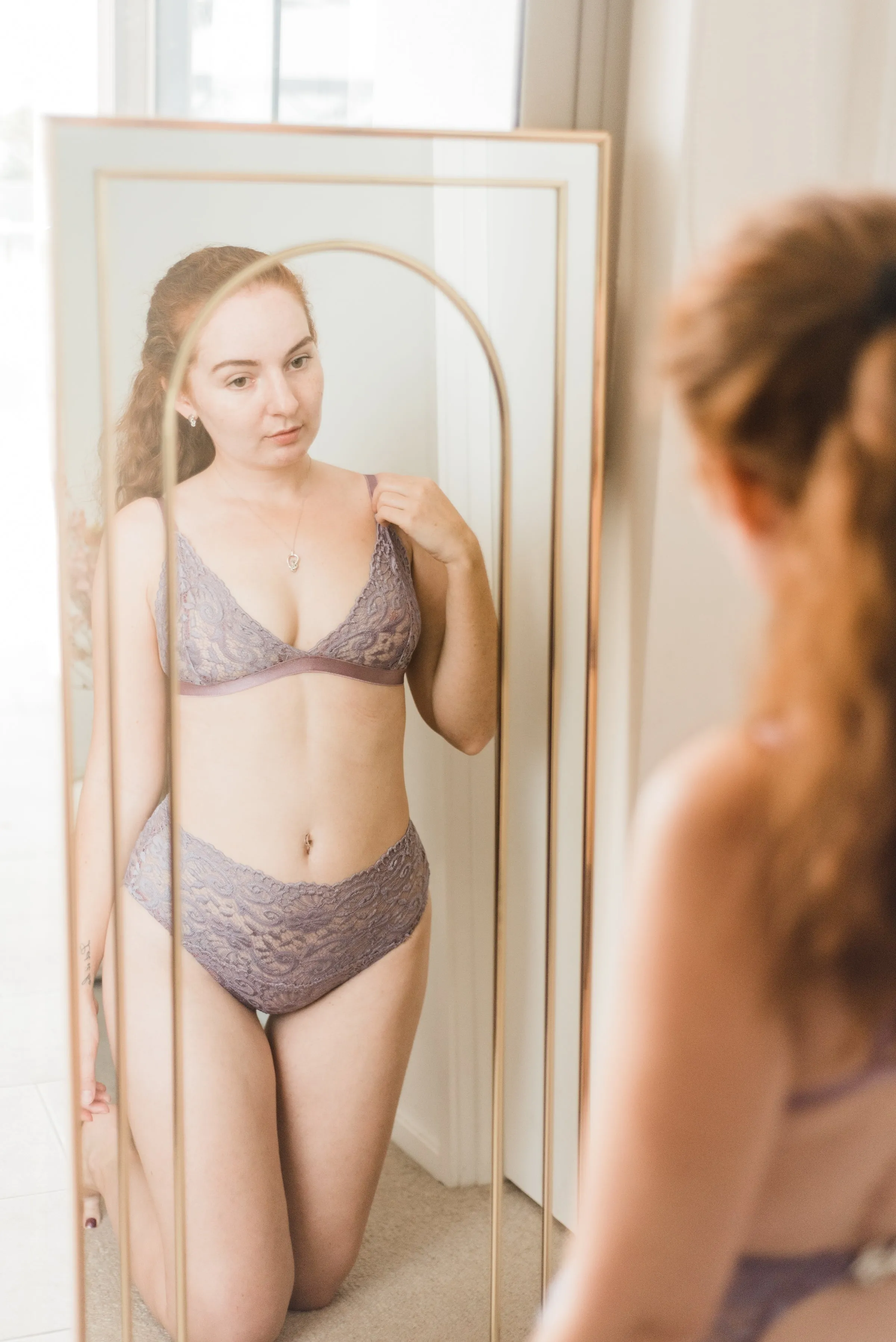 Viola Purple Lingerie Set with Ouvert Knickers