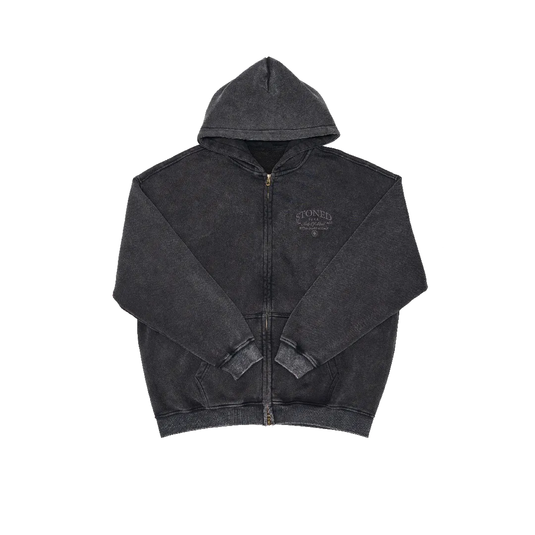 Void : Vintage Washed Zip Hoodie Black