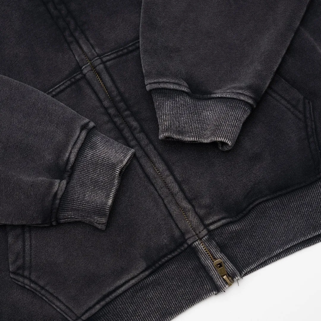 Void : Vintage Washed Zip Hoodie Black