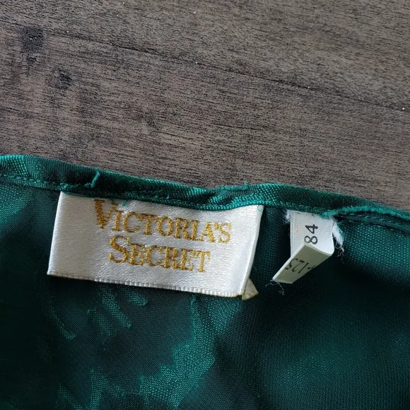 VTG Victoria's Secret Green Floral Lace Mesh Bodysuit