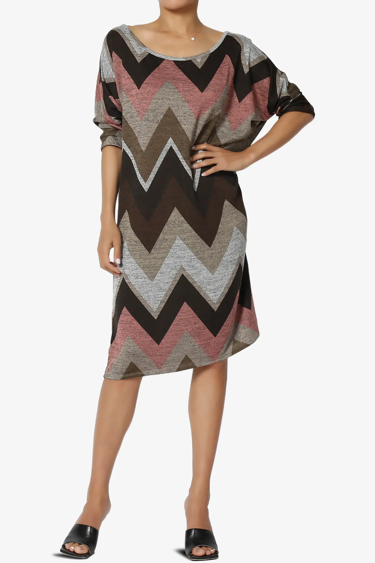 Wanda Chevron Dolman Sleeve Dress PLUS