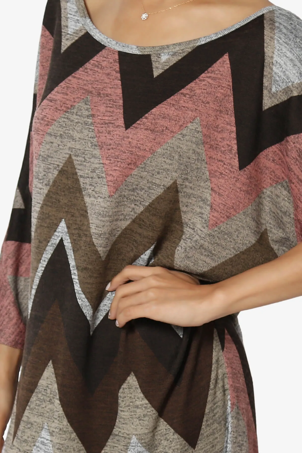 Wanda Chevron Dolman Sleeve Dress PLUS