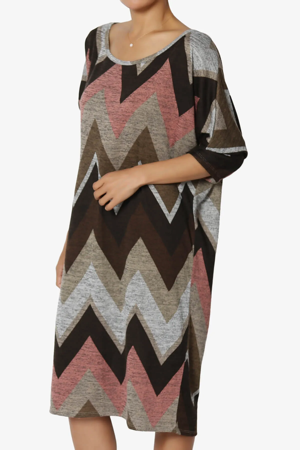 Wanda Chevron Dolman Sleeve Dress PLUS