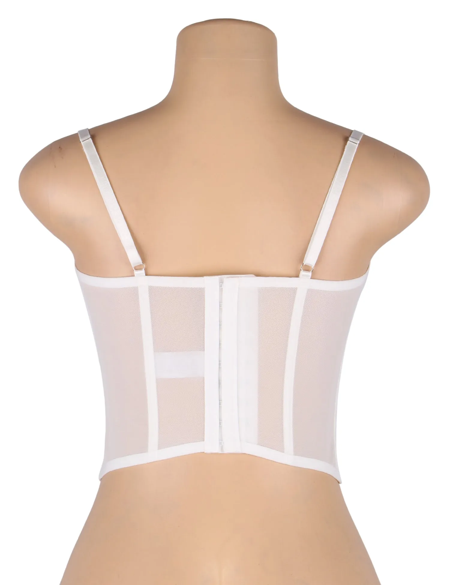 White 9 Bones Sexy Lace Suspender Corset Bra Top Egypt