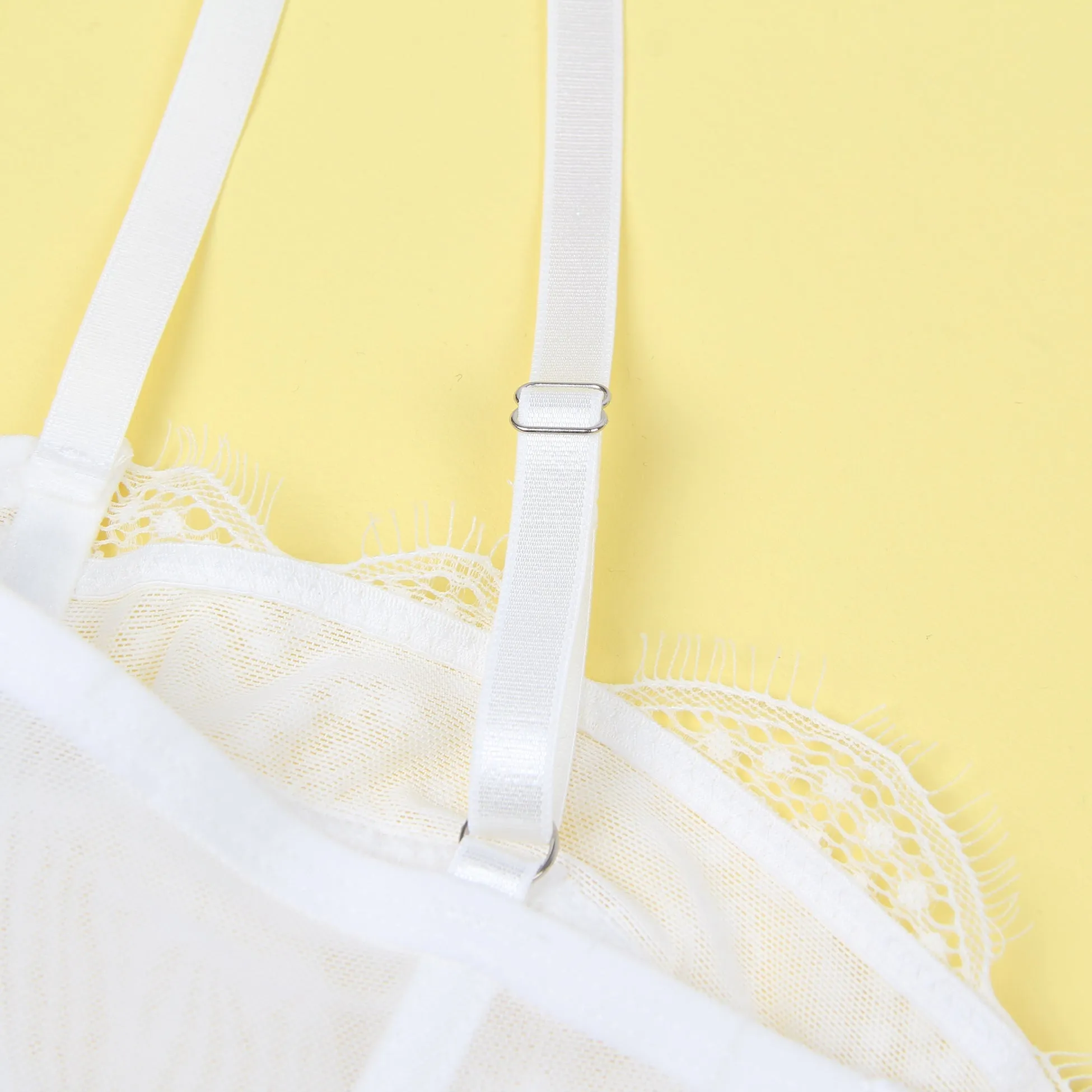 White 9 Bones Sexy Lace Suspender Corset Bra Top Egypt