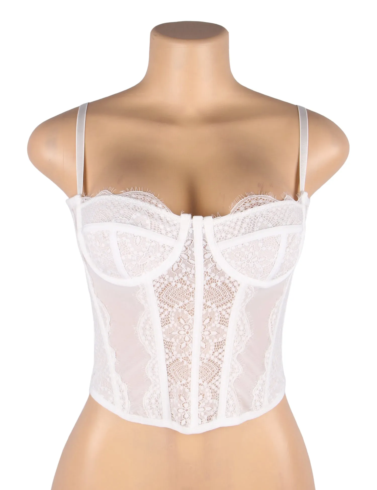 White 9 Bones Sexy Lace Suspender Corset Bra Top Egypt