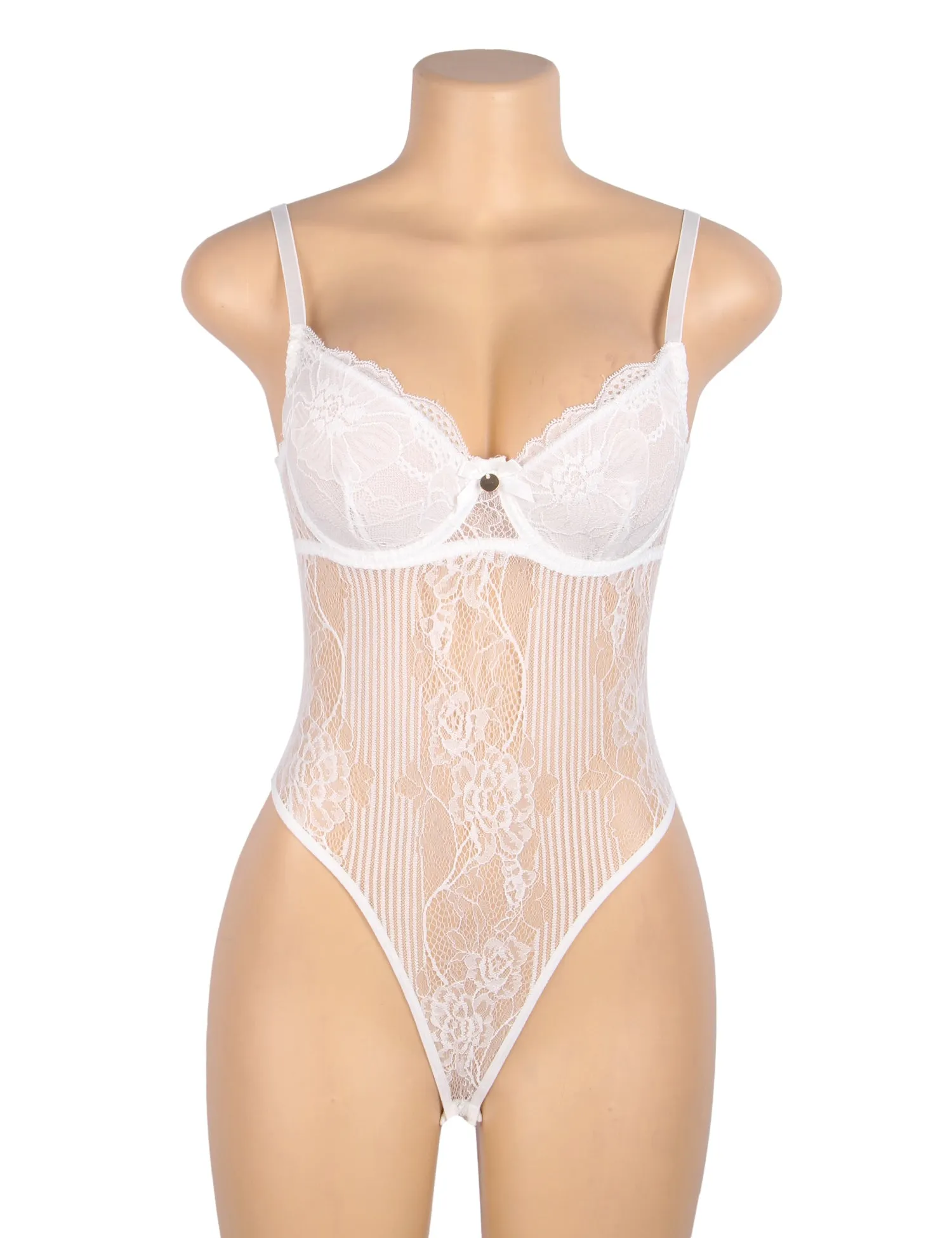 White & Green & Black Sexy Lace Push Up Open Crotch Bodysuit Egypt