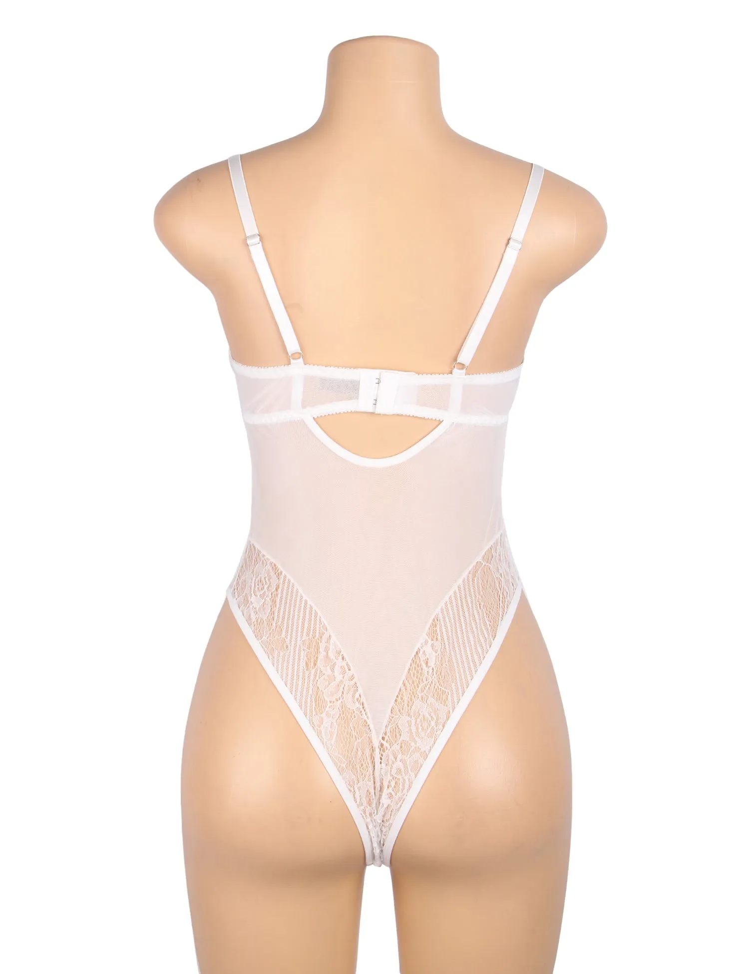 White & Green & Black Sexy Lace Push Up Open Crotch Bodysuit Egypt