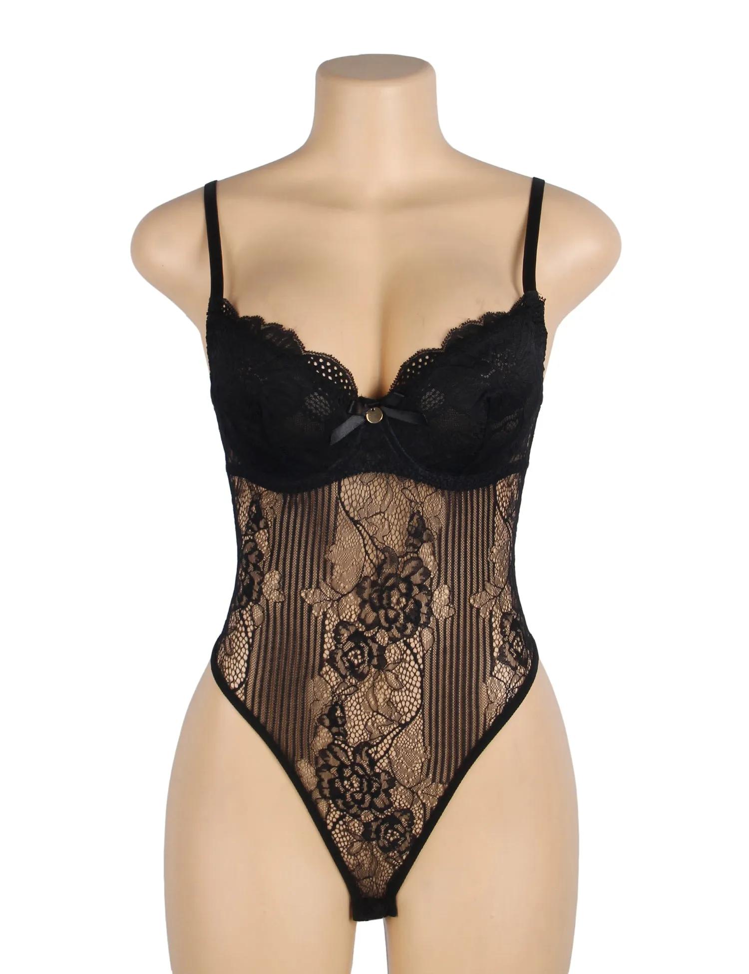 White & Green & Black Sexy Lace Push Up Open Crotch Bodysuit Egypt
