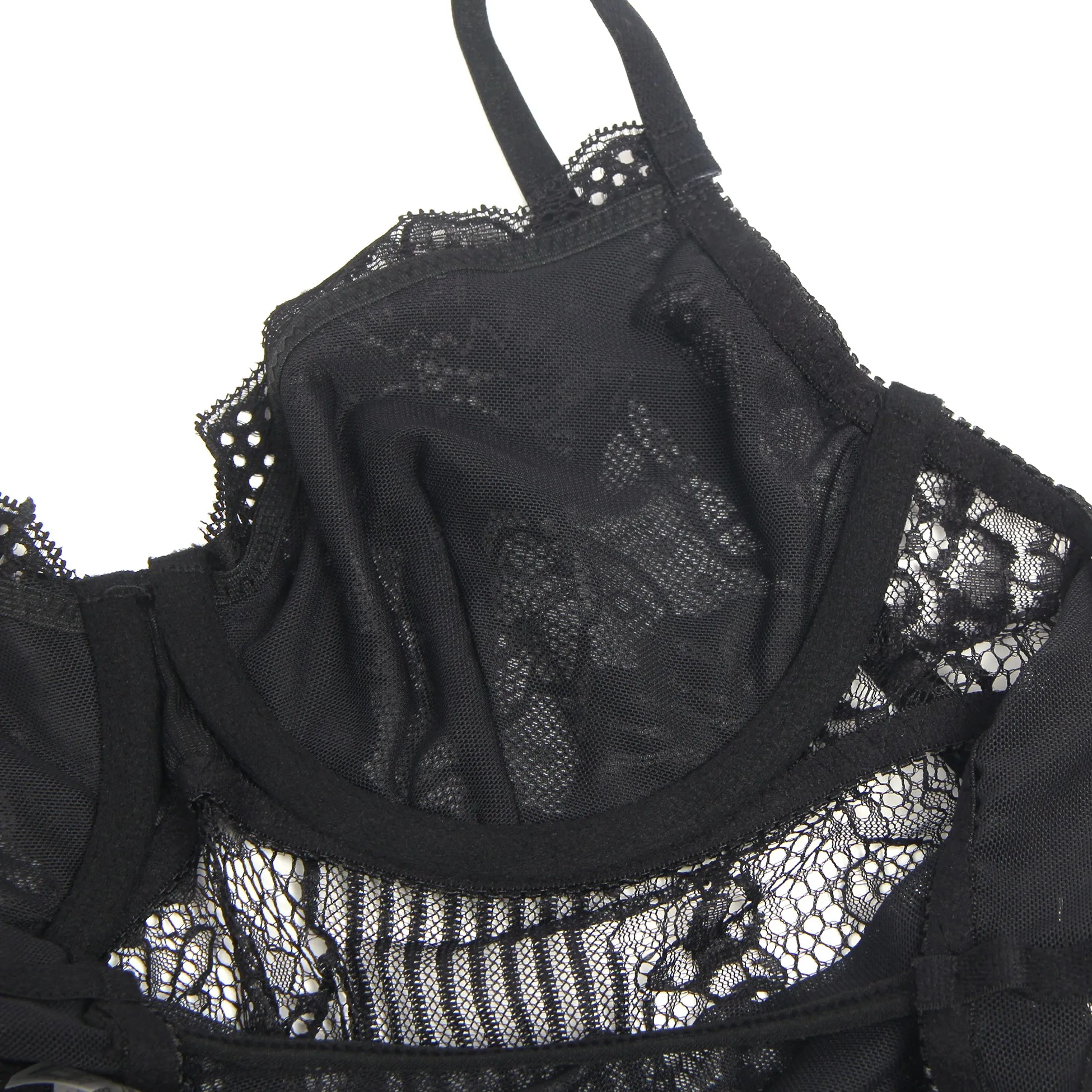 White & Green & Black Sexy Lace Push Up Open Crotch Bodysuit Egypt
