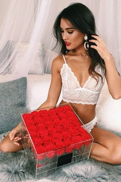 white transparent lace  nightwear