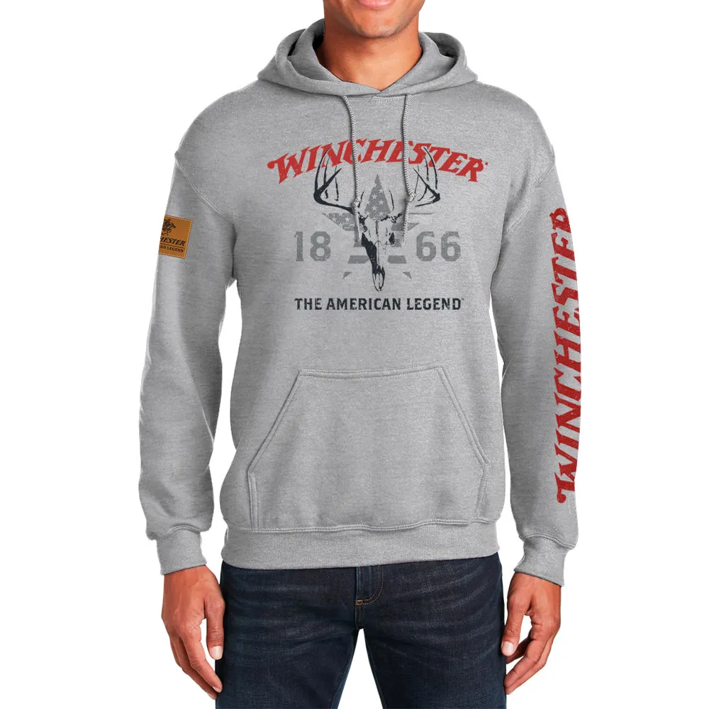 Winchester Legend - Skull Flag USA - Fleece Pullover Hoodie