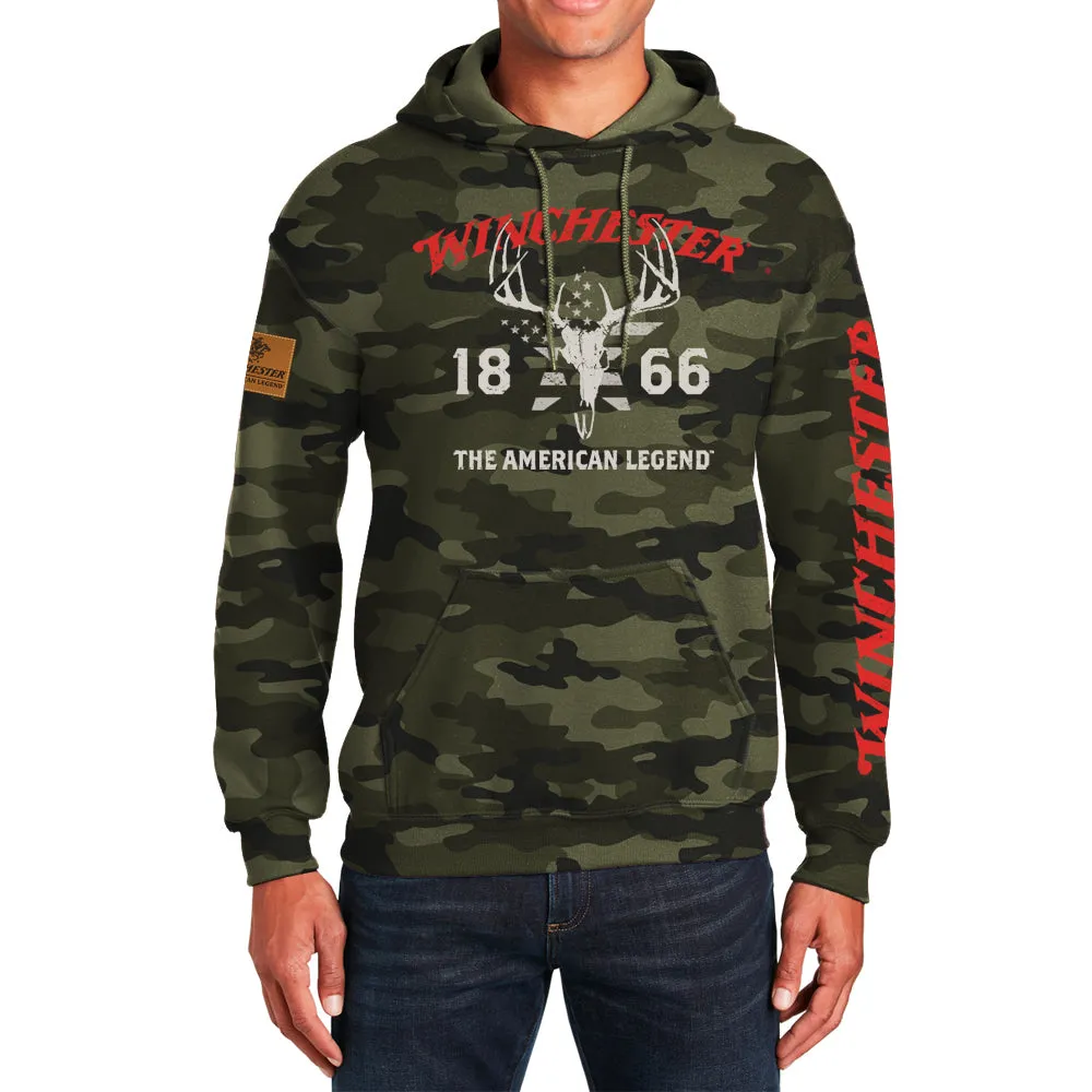 Winchester Legend - Skull Flag USA - Fleece Pullover Hoodie