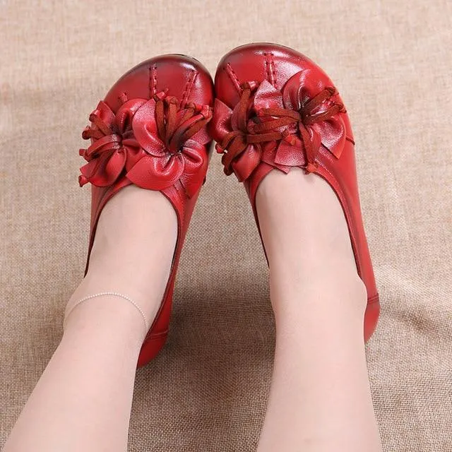 Women Flats Genuine Leather Shoes Women Casual Loafers