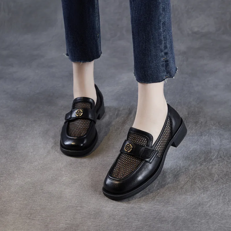 Women Minimalism Hollow Mesh Casual Loafers