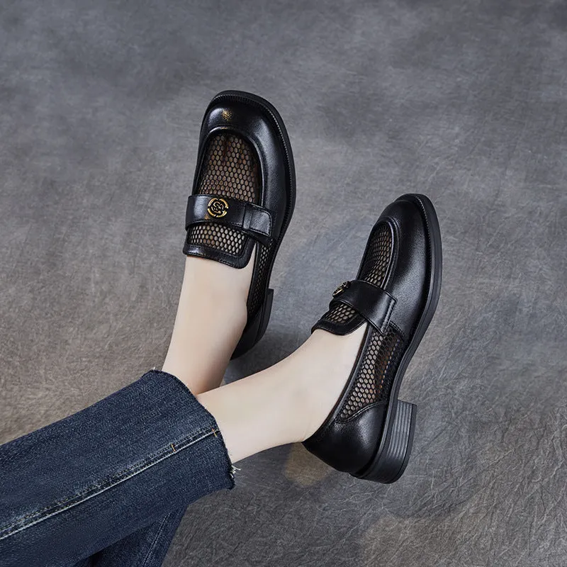 Women Minimalism Hollow Mesh Casual Loafers